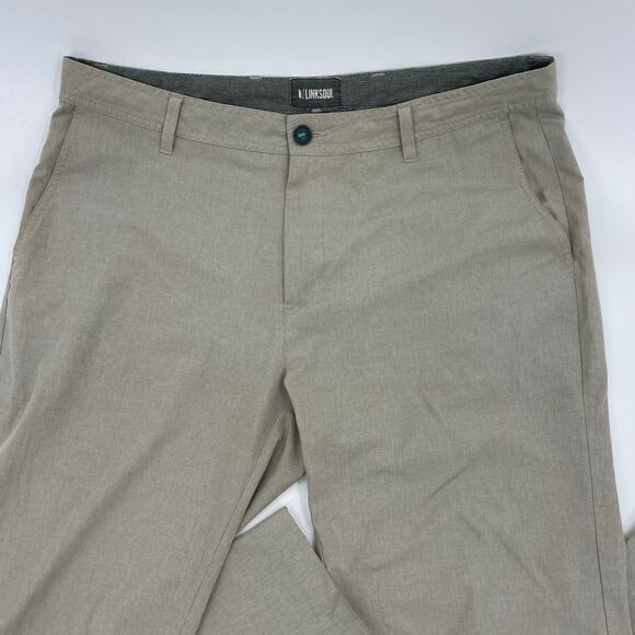 LINKSOUL Khaki Lightweight Golf Pant Mens 36R Straight Leg Comfort Stretch - Picture 2 of 8